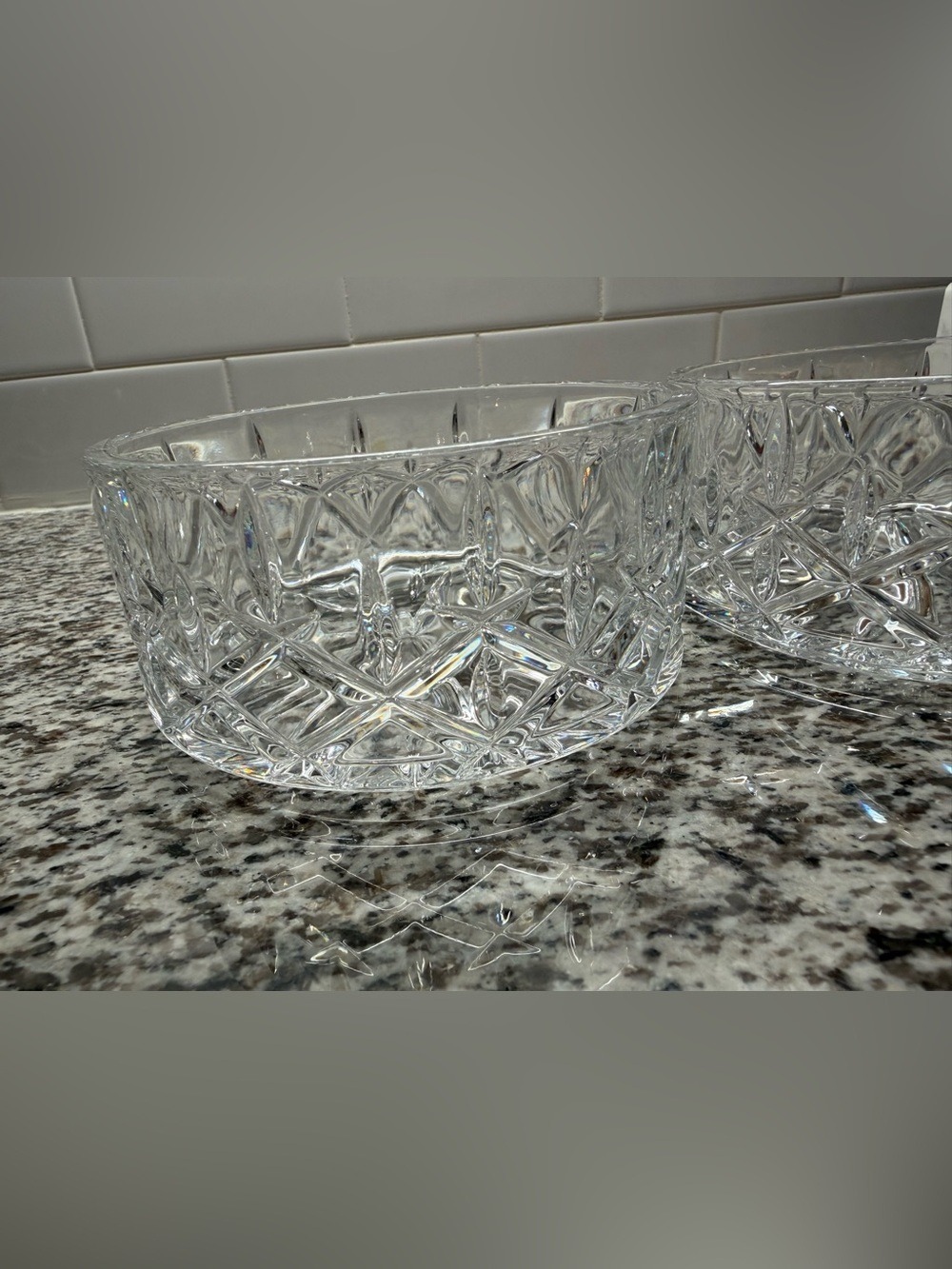 Cross & Olive Cut Crystal Small Bowls - Individual Candy or Dessert Dishes